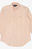 Vintage Striped Peach Ralph Lauren Button Up Shirt (1990s)