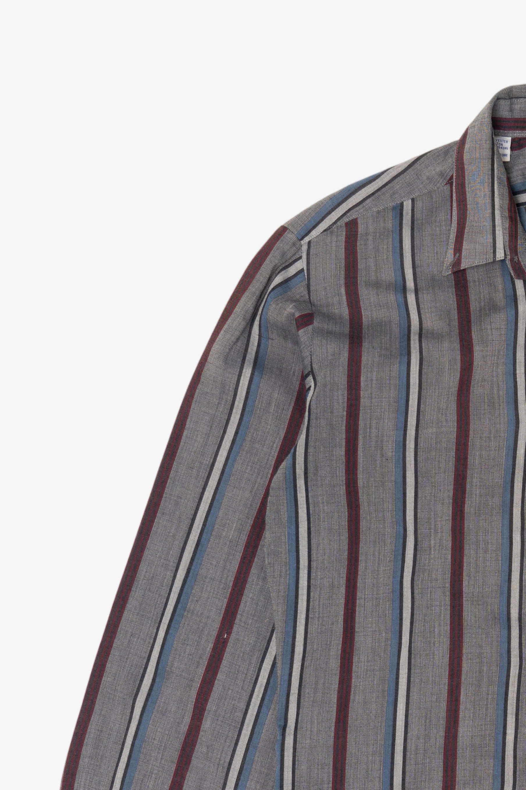 Vintage Gray Paul Dauril Striped Button Up Shirt (1990s)