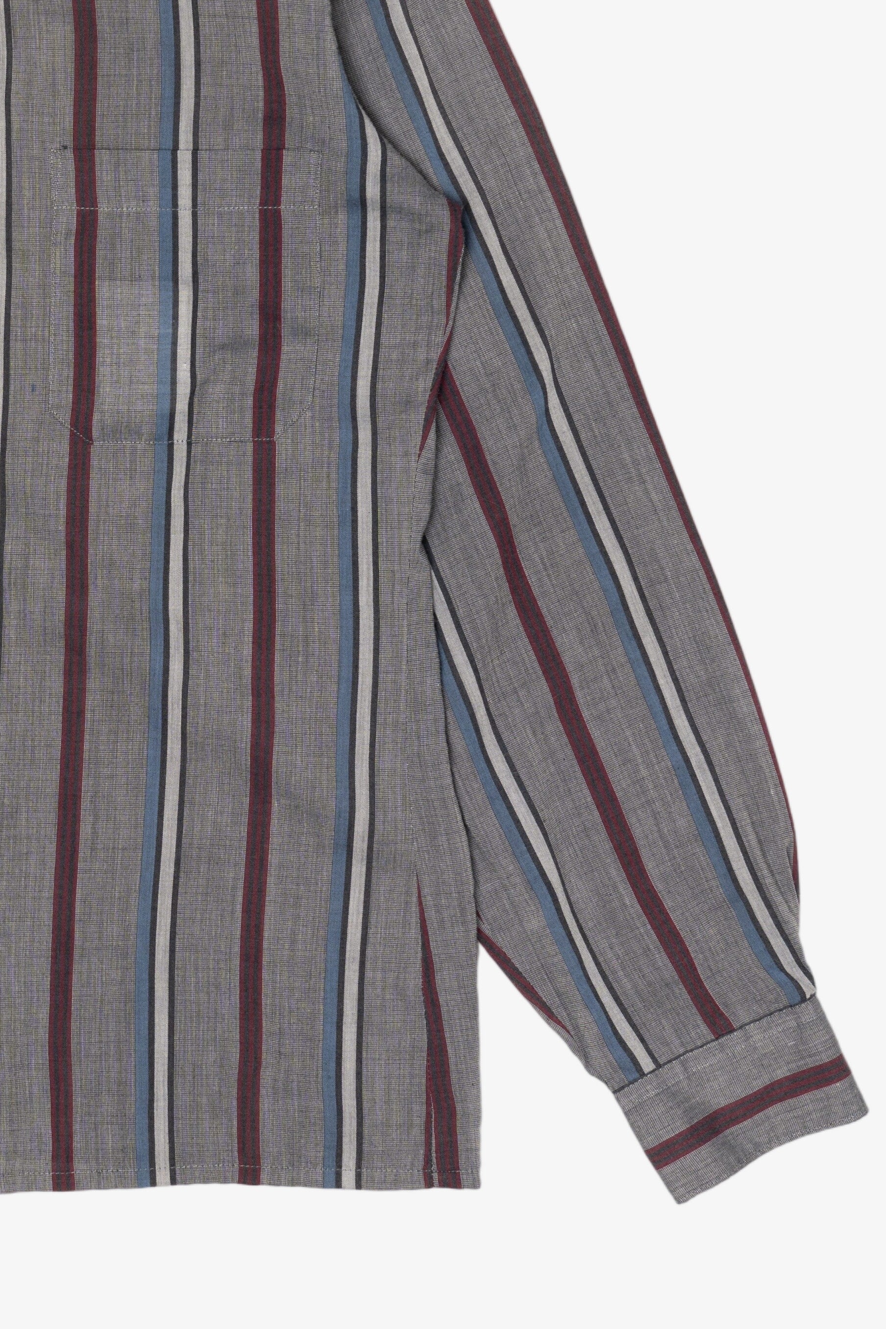 Vintage Gray Paul Dauril Striped Button Up Shirt (1990s)