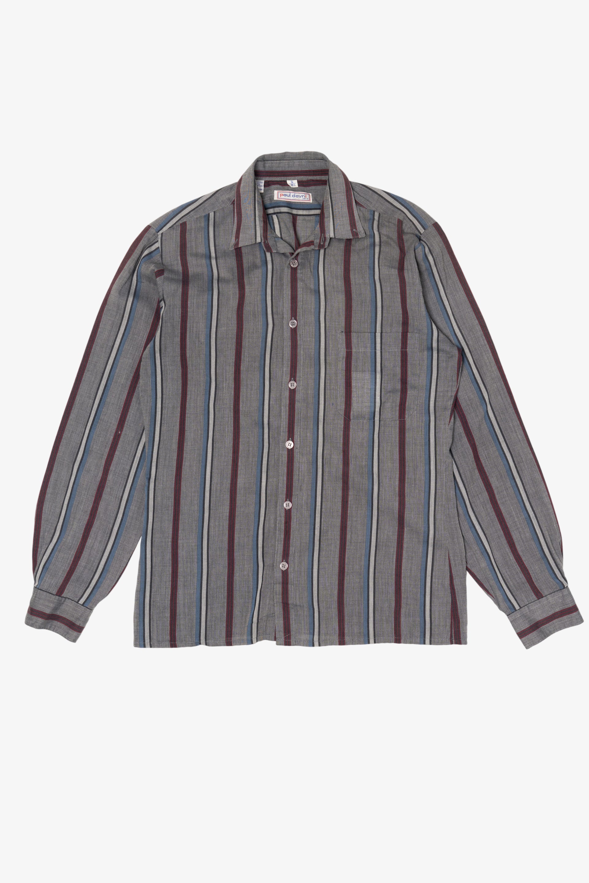 Vintage Gray Paul Dauril Striped Button Up Shirt (1990s) – Ragstock