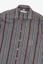 Vintage Gray Paul Dauril Striped Button Up Shirt (1990s)