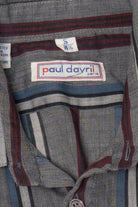 Vintage Gray Paul Dauril Striped Button Up Shirt (1990s)