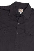 Vintage Ely Solid Black Button Up Shirt