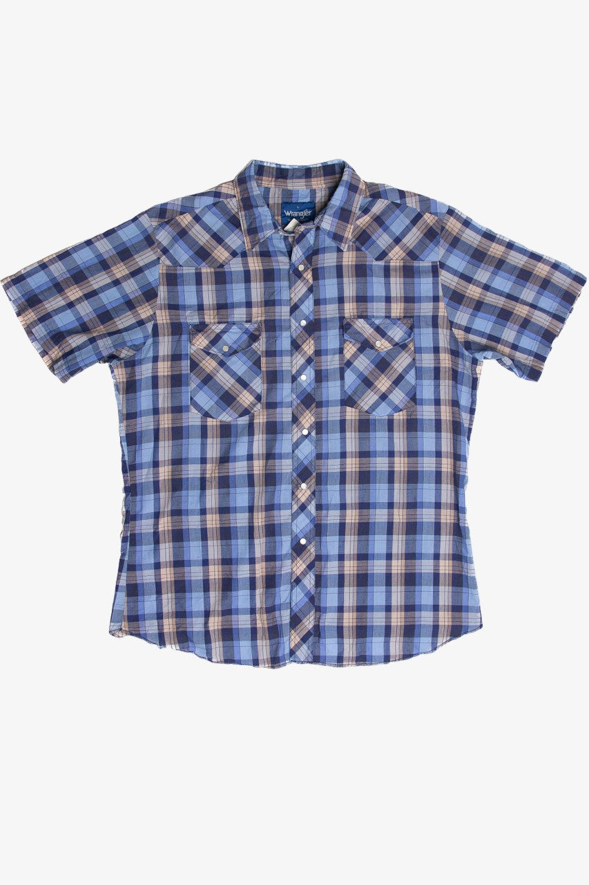 Recycled Wrangler Blue Button Up Shirt