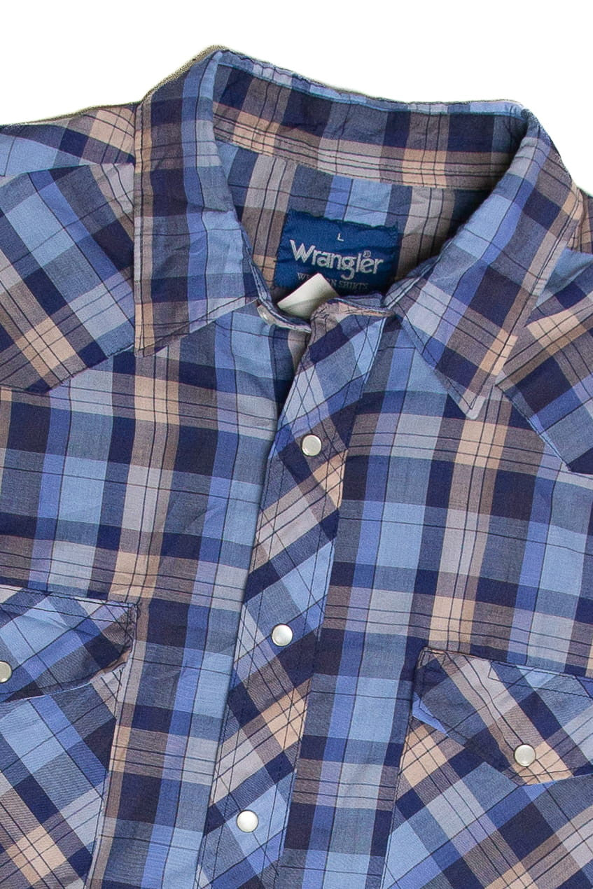 Recycled Wrangler Blue Button Up Shirt