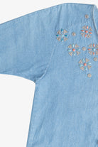 Vintage Southwestern Faux Gemstone Bejeweled Denim Button Up (1990s)