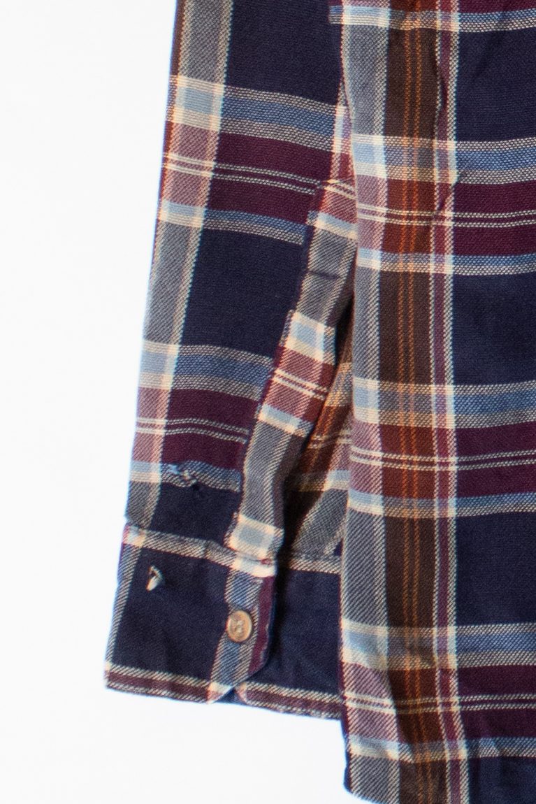 Vintage Navy Plaid Sears Button Up (1980s)