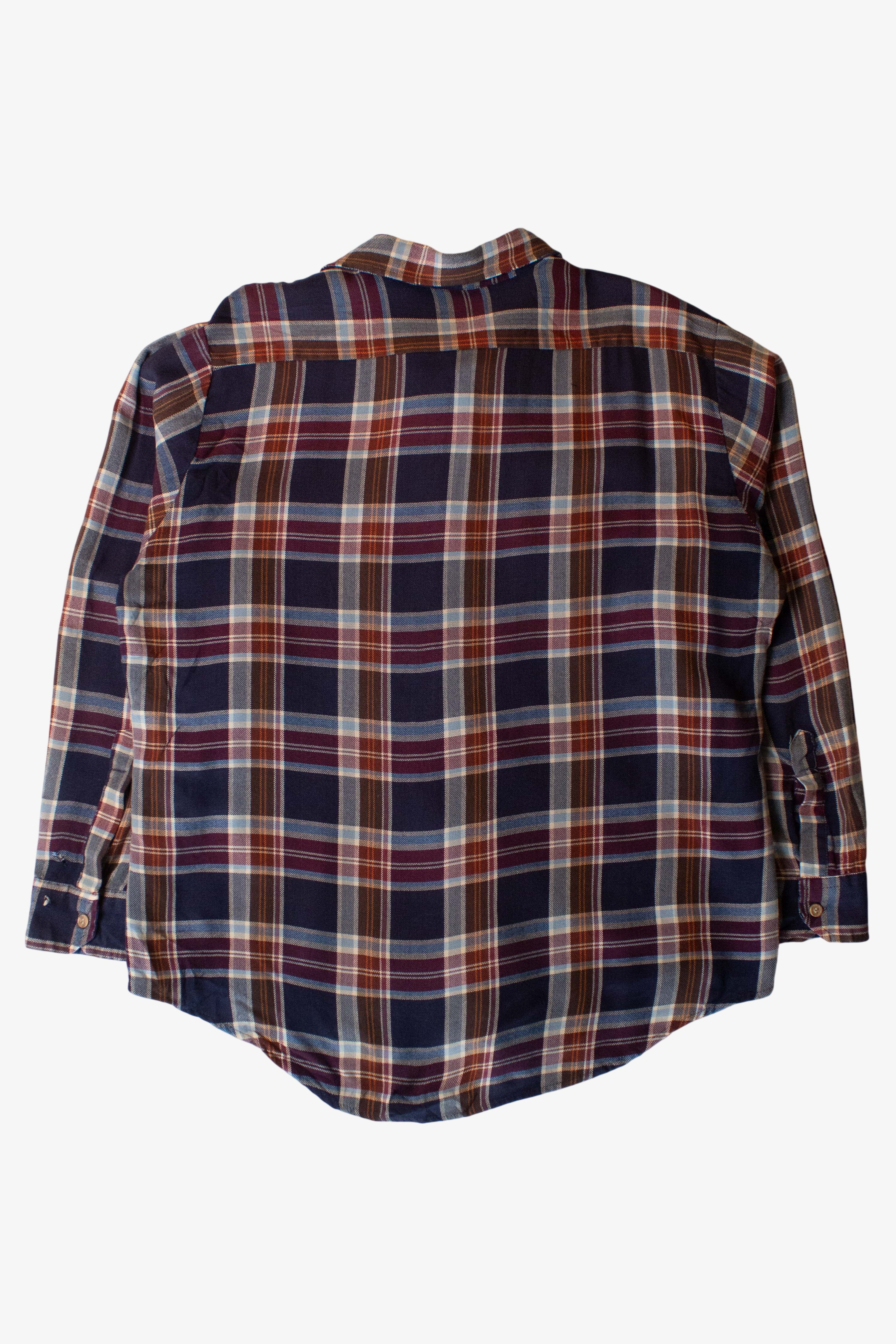 Vintage Navy Plaid Sears Button Up (1980s)
