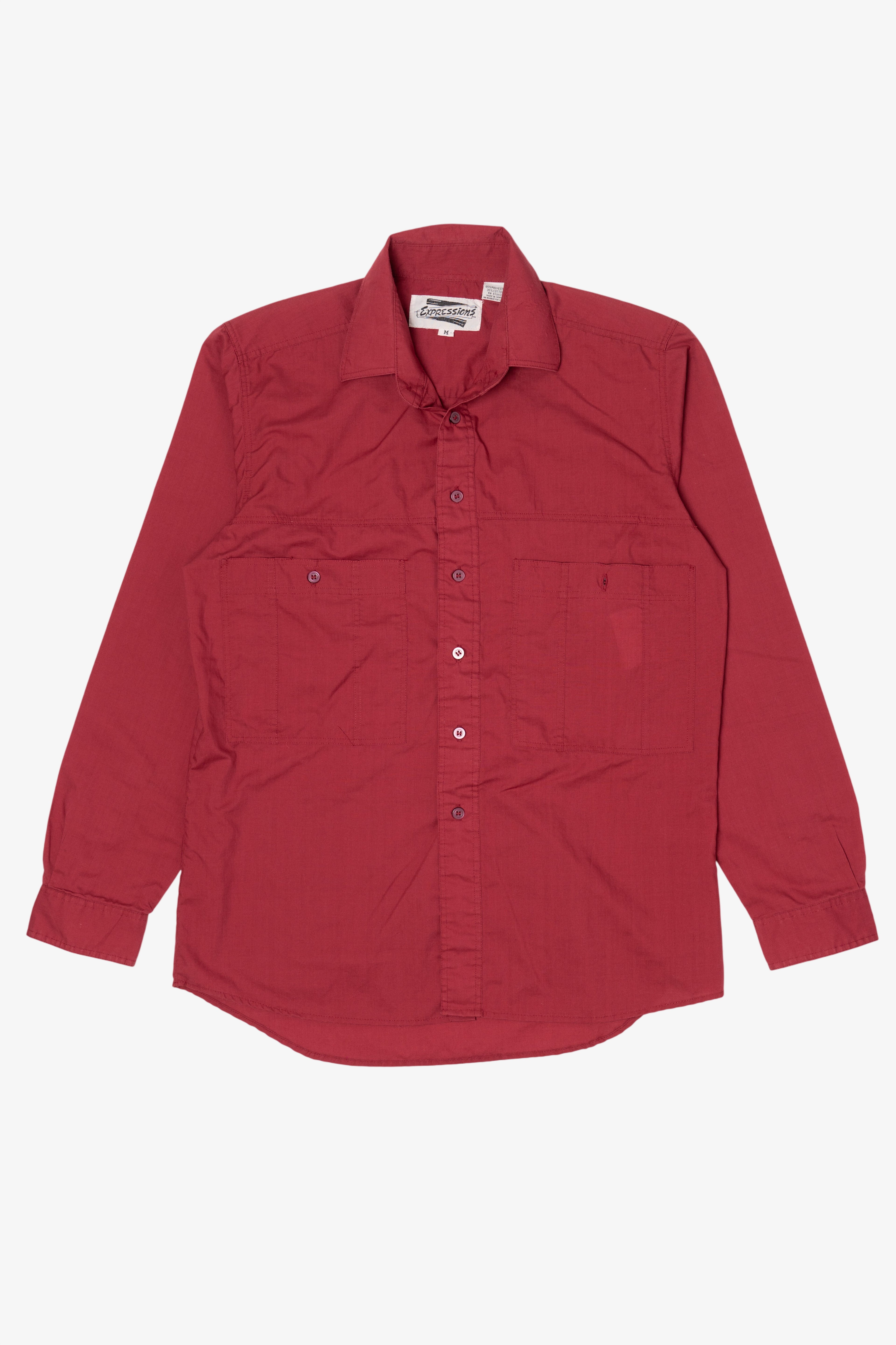 Vintage Red Expressions Button Up Shirt (1990s)