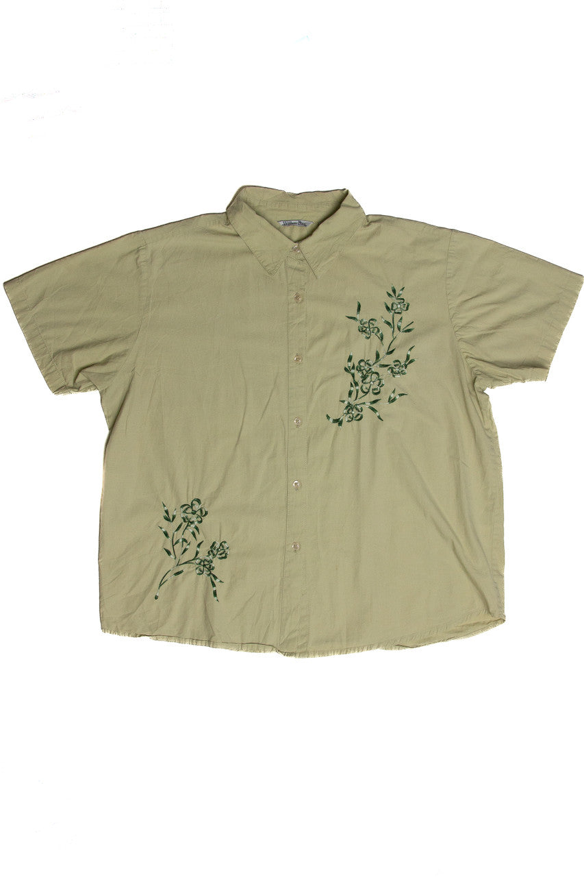 Vintage Willow Bay Embroidered Flower Button Up Shirt