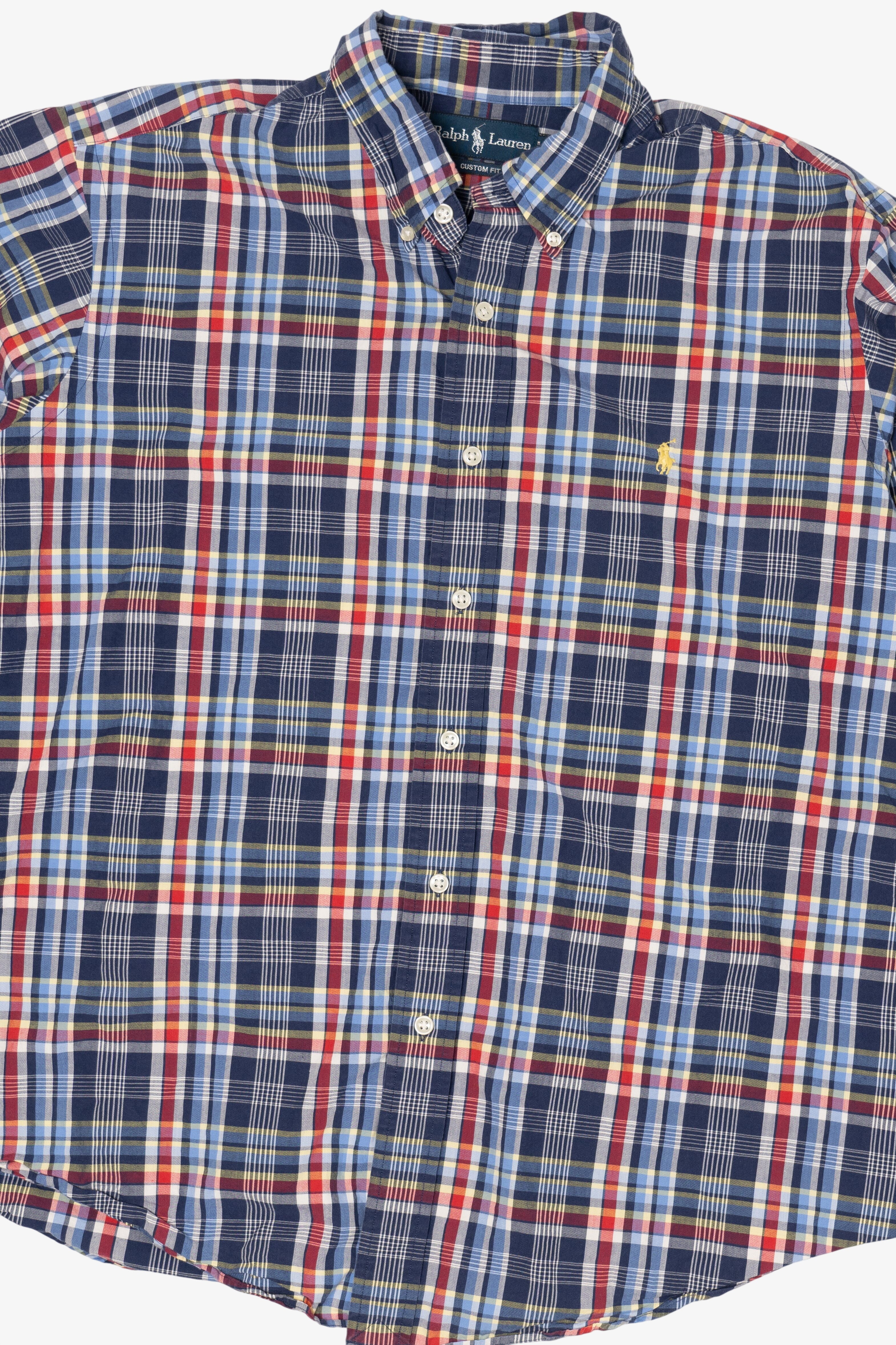 Vintage Navy Blue Plaid Ralph Lauren Button Up Shirt (2000s)