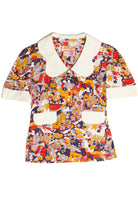 Vintage Knits'N Bits Picnic Button Up Top