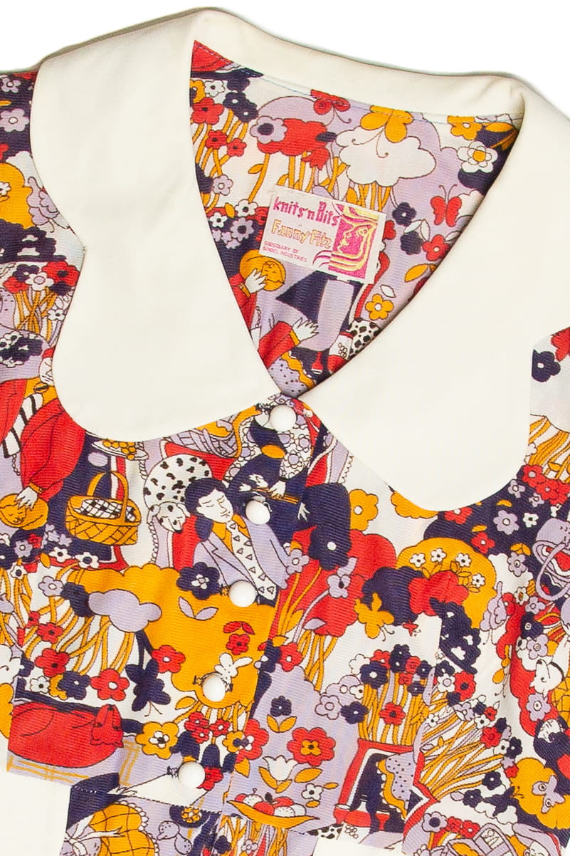 Vintage Knits'N Bits Picnic Button Up Top