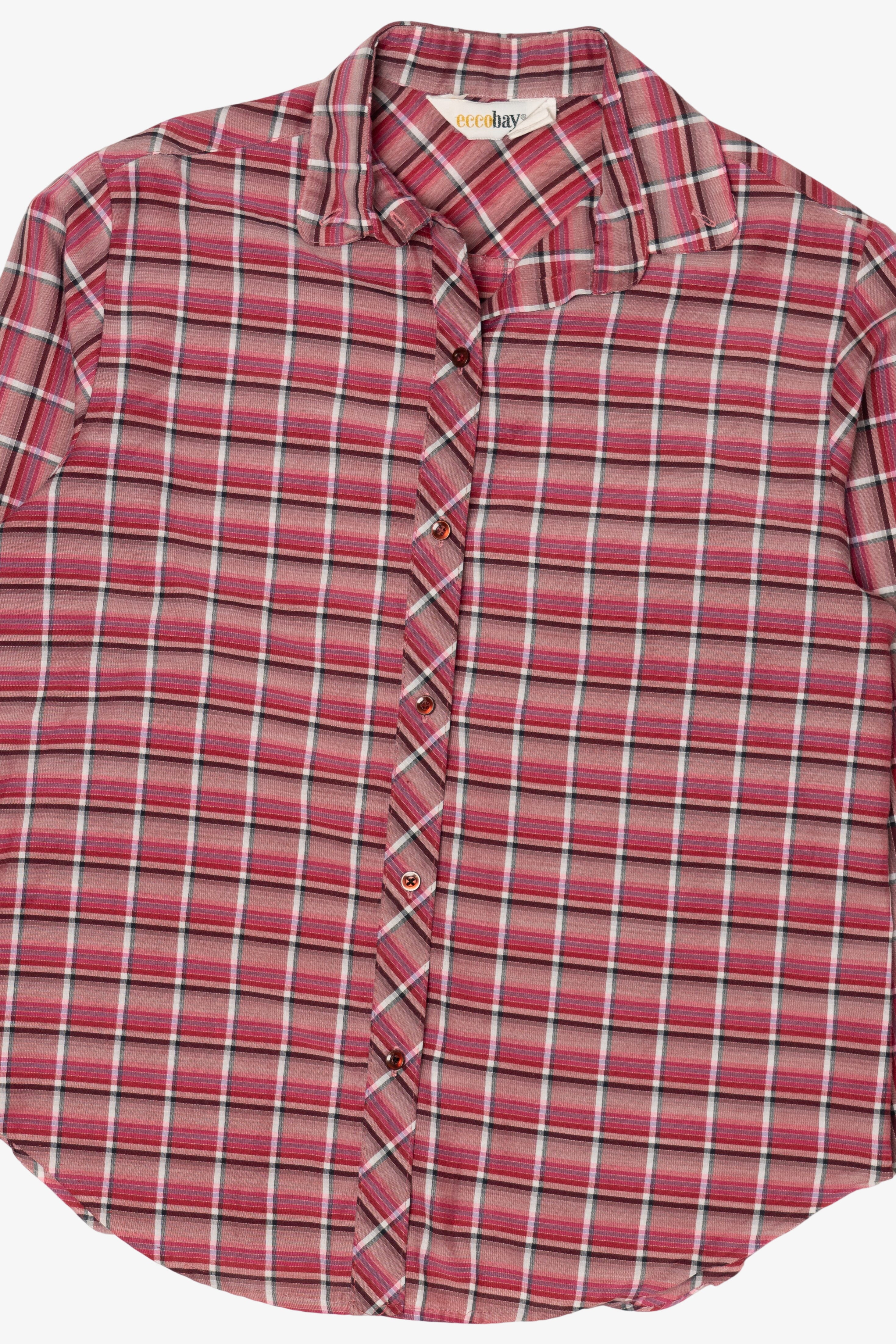 Vintage Red Plaid Ecco Bay Button Up Shirt (1970s)