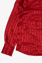 Vintage Red Covington Satin Striped Silk Like Blouse (1990s)