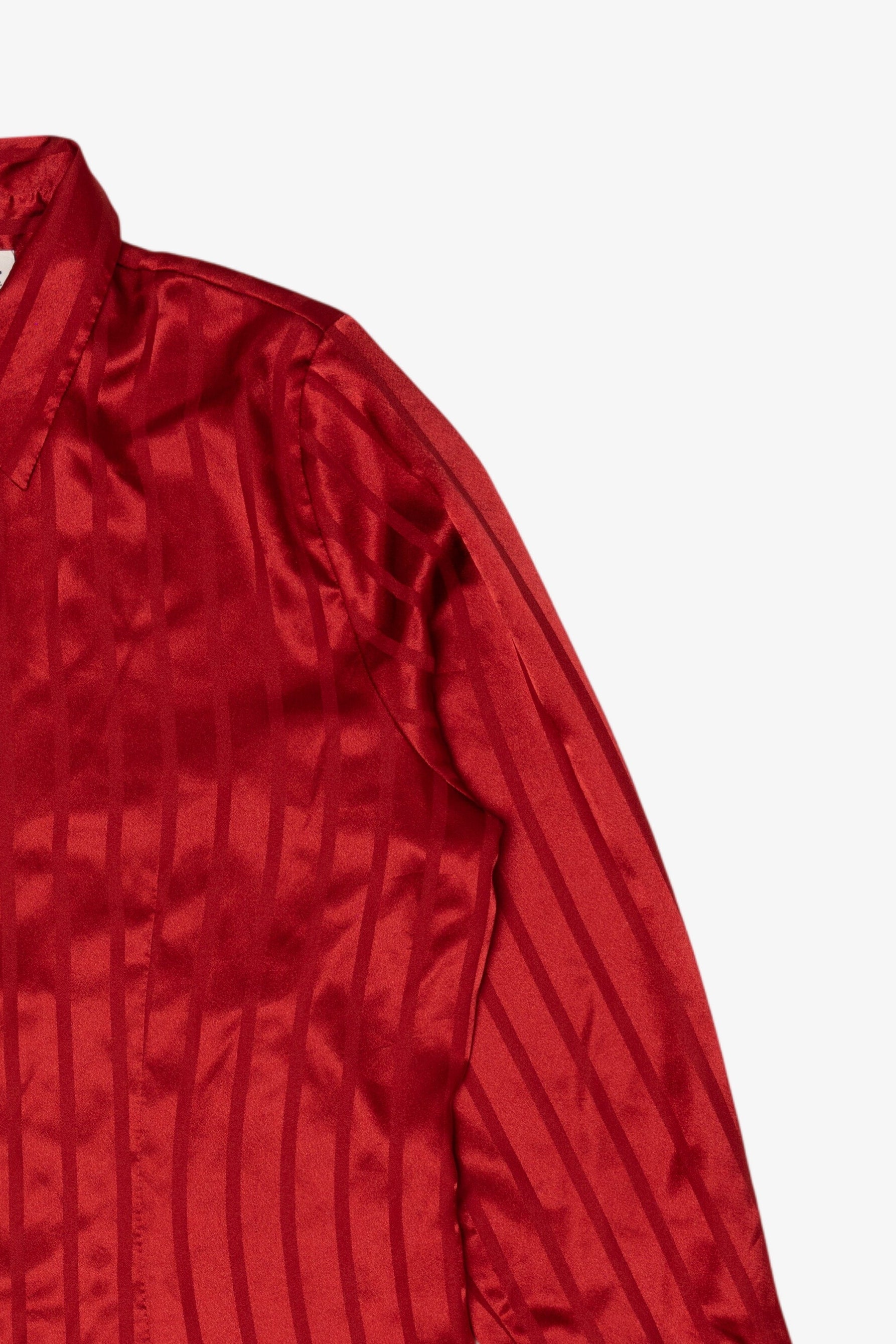 Vintage Red Covington Satin Striped Silk Like Blouse (1990s)