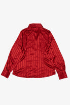 Vintage Red Covington Satin Striped Silk Like Blouse (1990s)