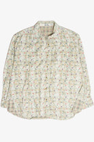 Vintage Flower Flannel Button Up Shirt