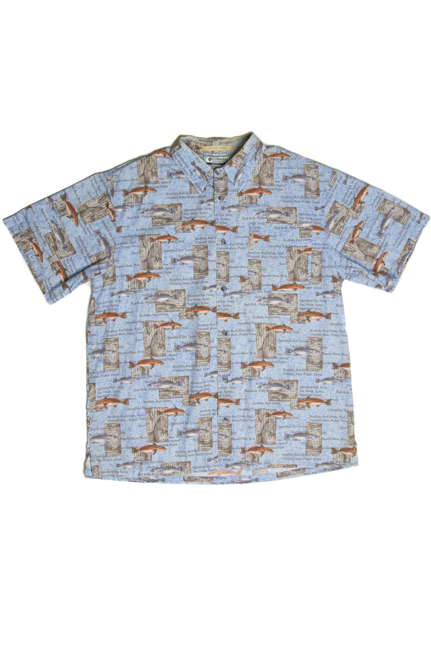 Recycled Columbia Fish Button Up Shirt