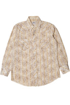 Vintage Floral Stripe Cow Hand Snap Button Up Shirt