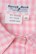 Vintage Pastel Pink Gingham Carroll Reed Button Up Shirt