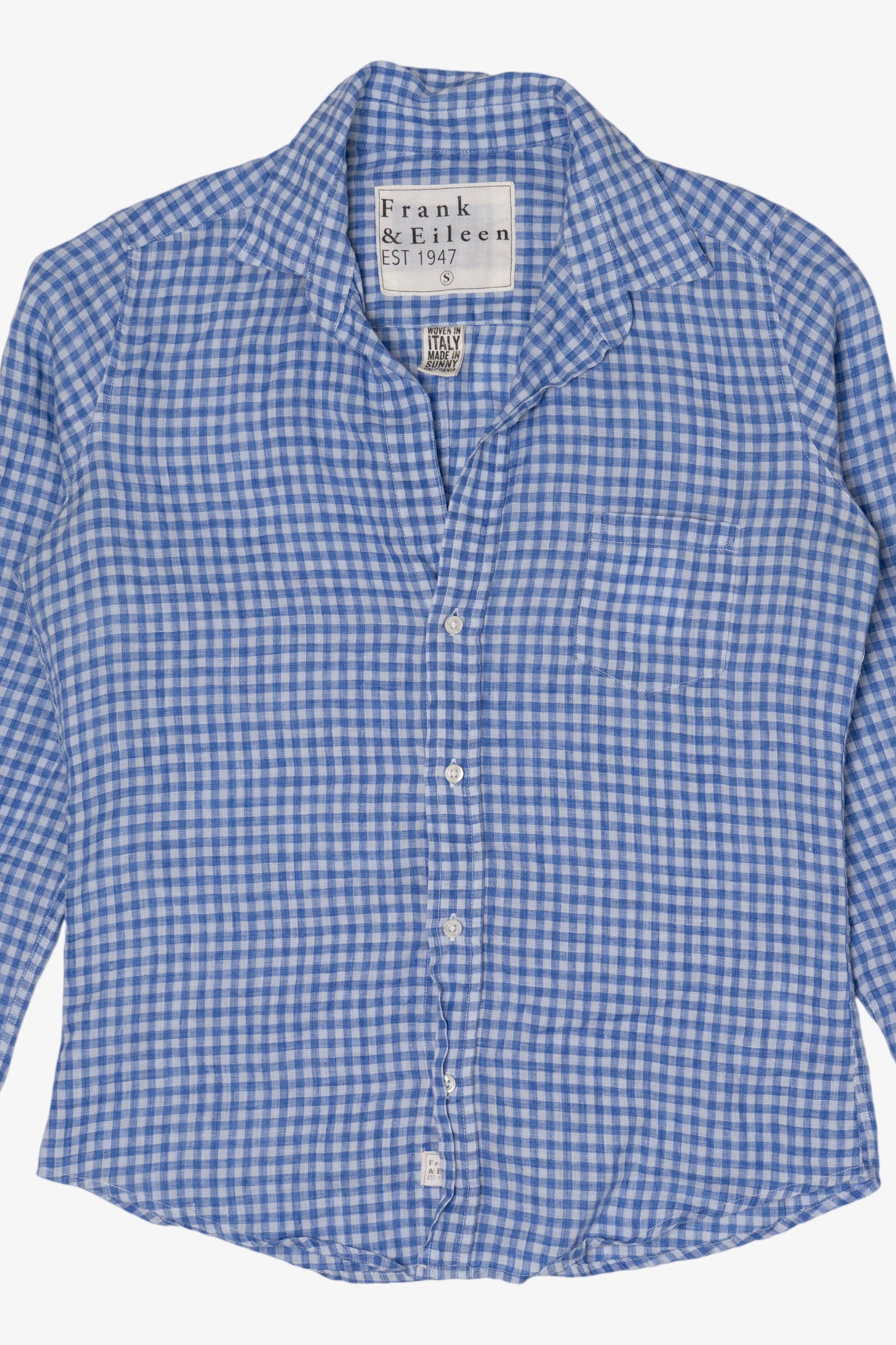 Blue Frank & Eileen Linen Button Up Shirt (2010s)