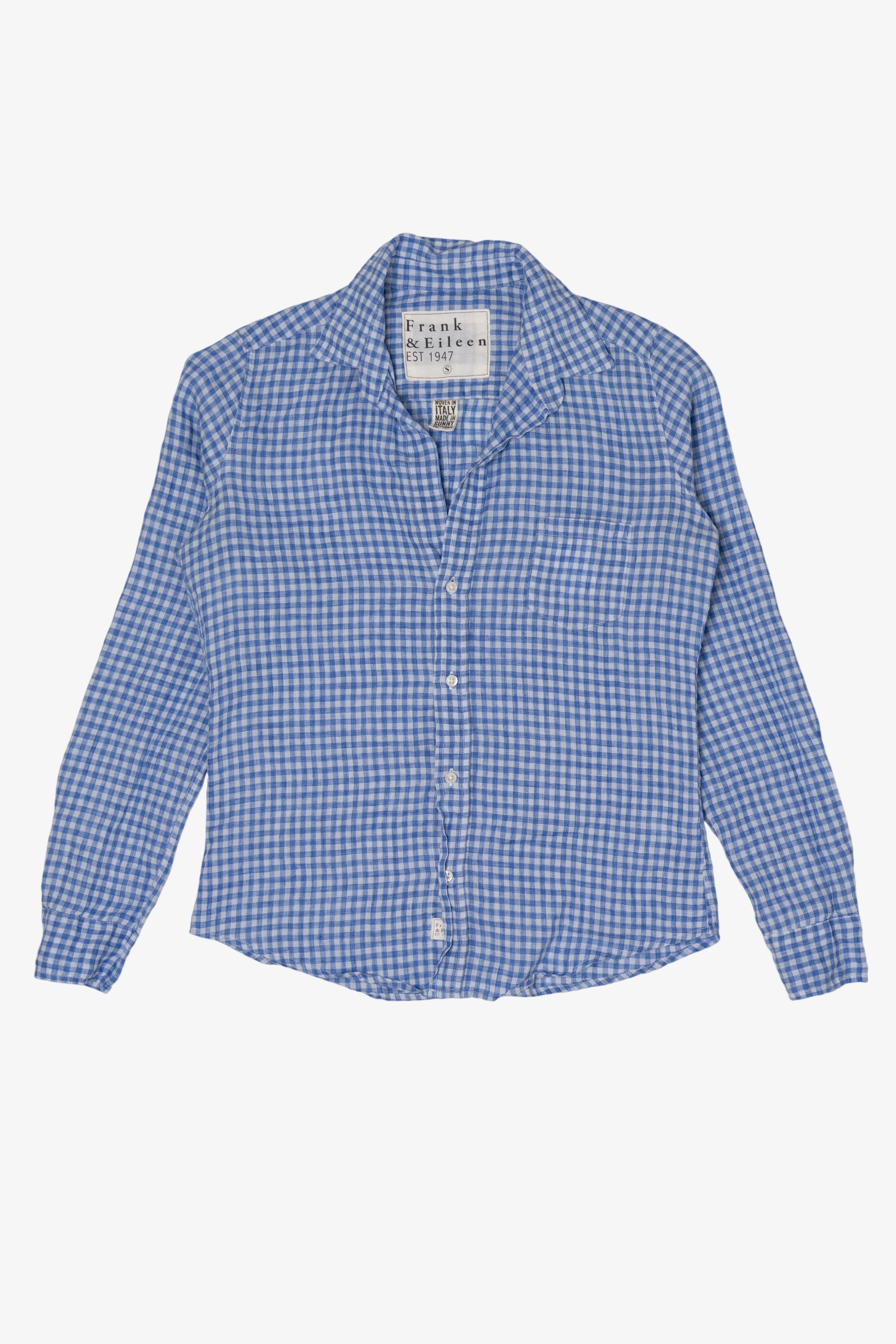 Blue Frank & Eileen Linen Button Up Shirt (2010s)