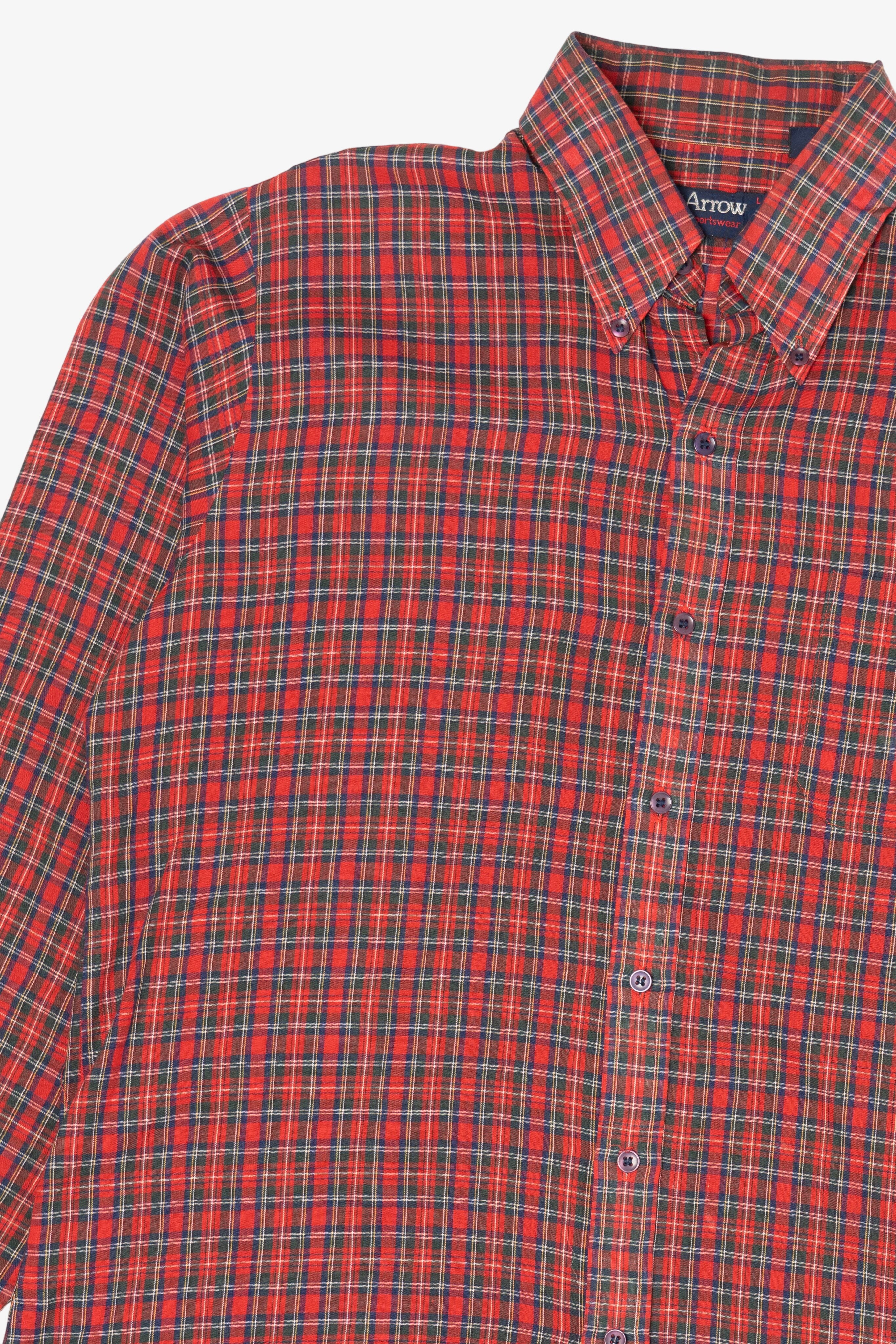 Vintage Red Plaid Arrow Button Up Shirt (1990s)