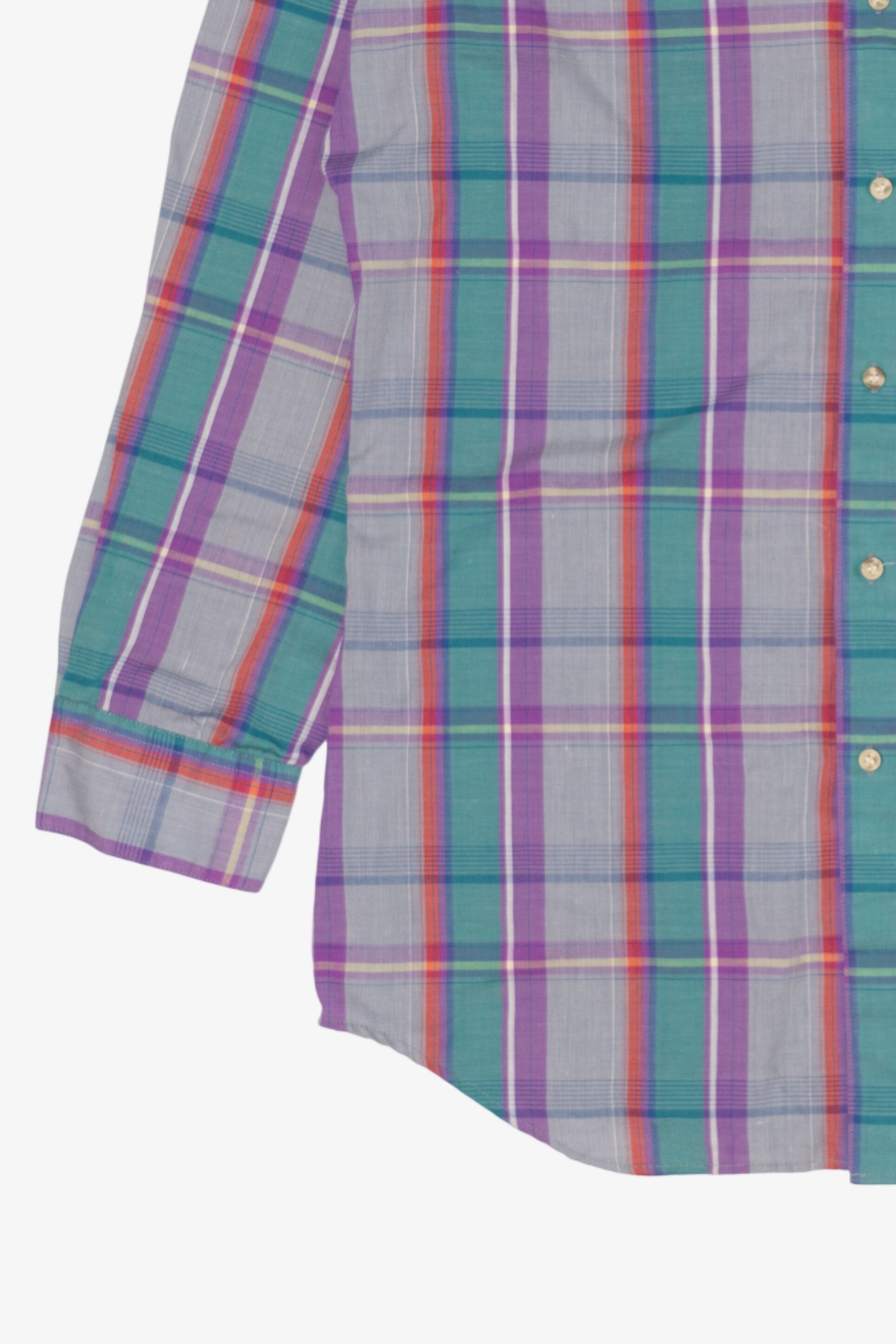 Vintage Gray Plaid Trent Sport Button Up Shirt (1990s)