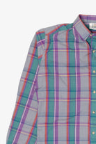 Vintage Gray Plaid Trent Sport Button Up Shirt (1990s)