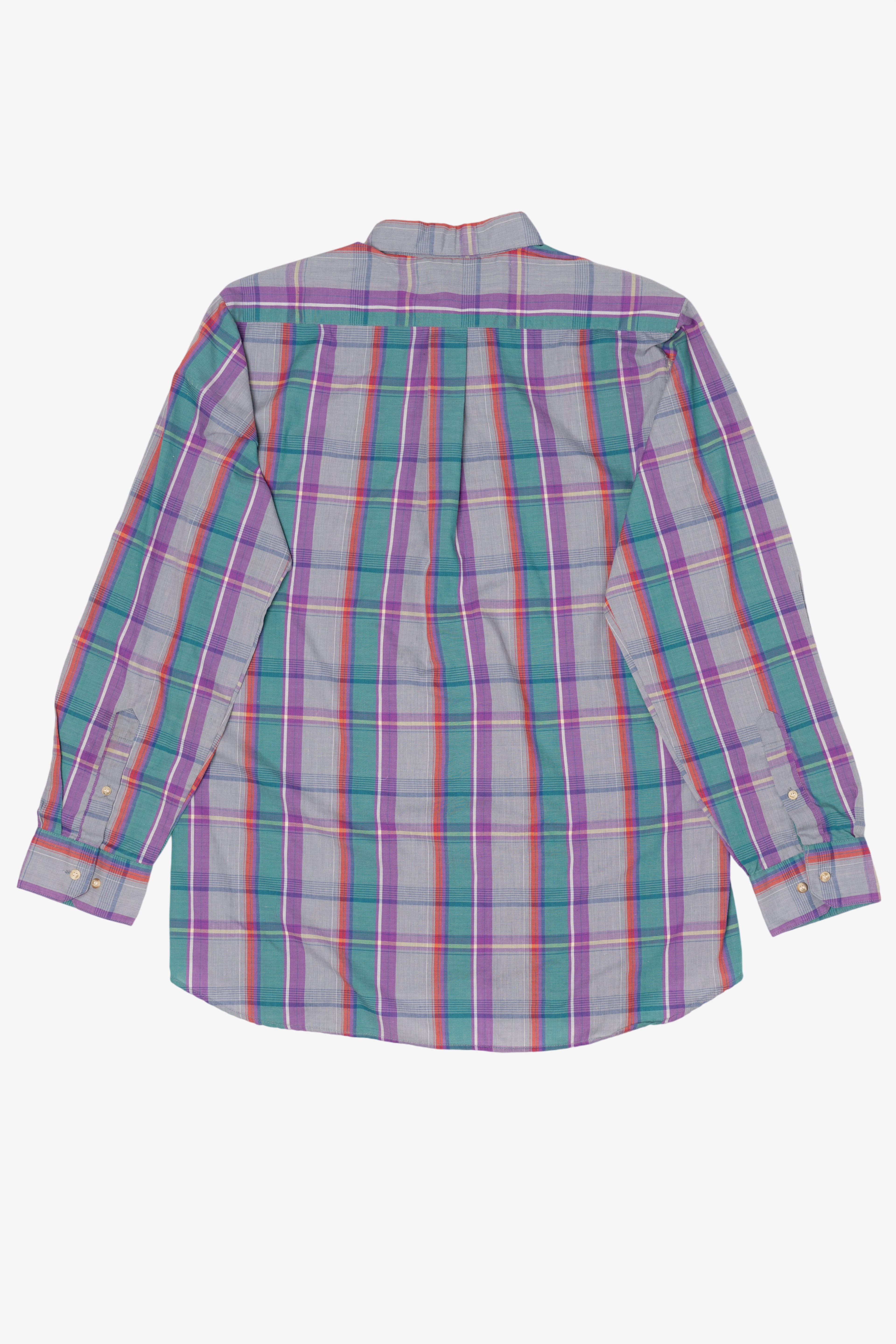 Vintage Gray Plaid Trent Sport Button Up Shirt (1990s)