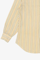 Vintage Hand Tailored Yellow Striped Little's Creations Button Up Shirt (1980s)