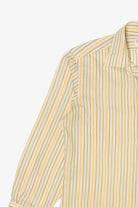 Vintage Hand Tailored Yellow Striped Little's Creations Button Up Shirt (1980s)