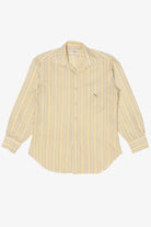 Vintage Hand Tailored Yellow Striped Little's Creations Button Up Shirt (1980s)