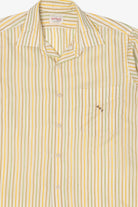 Vintage Hand Tailored Yellow Striped Little's Creations Button Up Shirt (1980s)