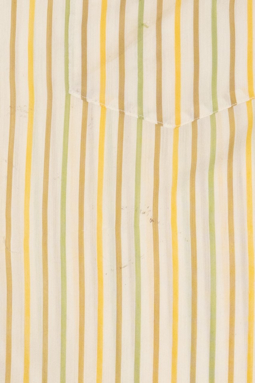 Vintage Hand Tailored Yellow Striped Little's Creations Button Up Shirt (1980s)