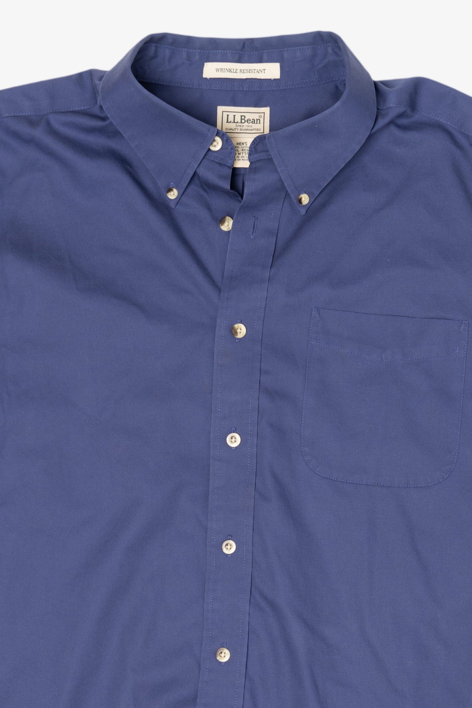 Vintage Blue L.L. Bean Wrinkle Resistant Button Up Shirt (1990s)