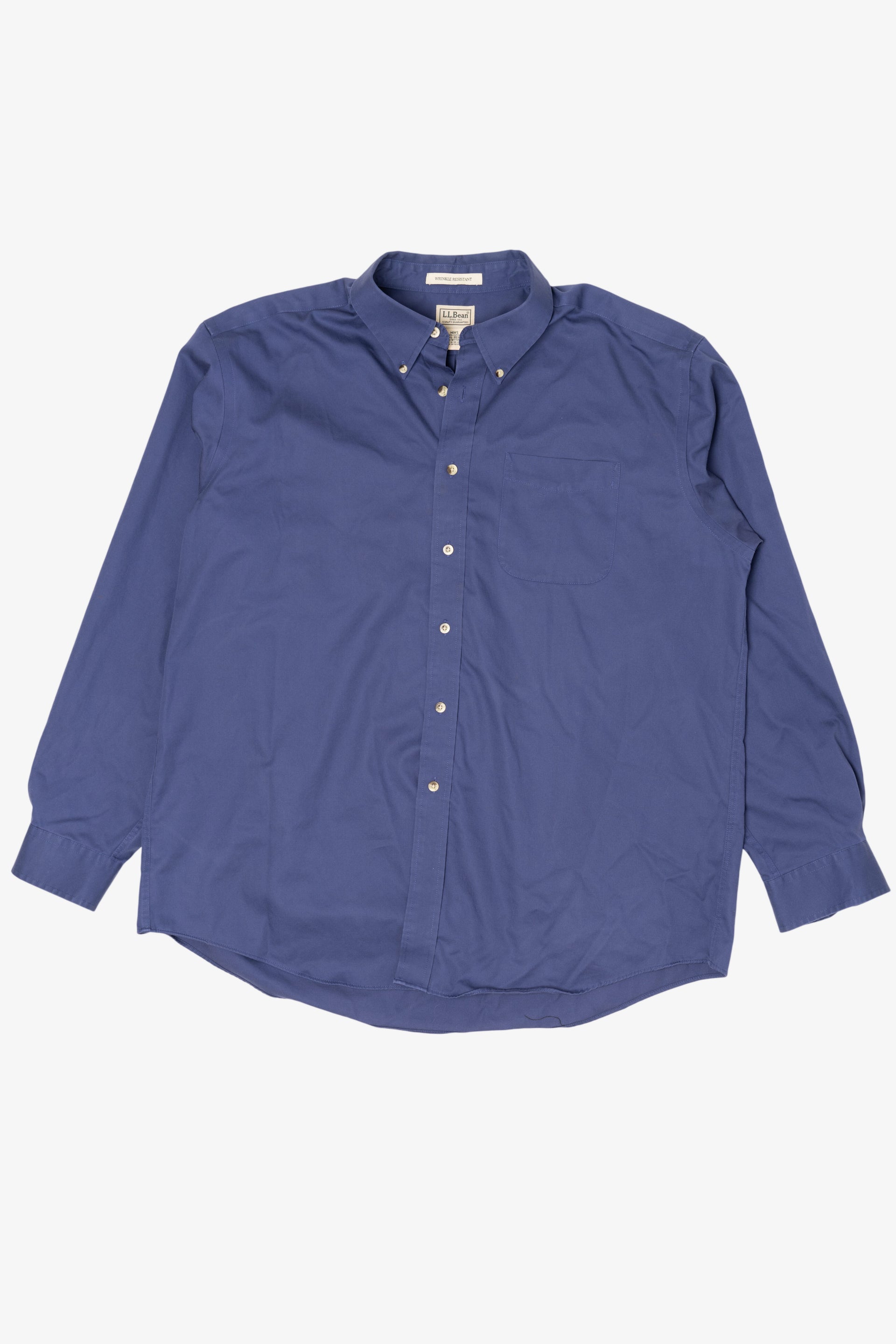 Vintage Blue L.L. Bean Wrinkle Resistant Button Up Shirt (1990s)  Ragstock