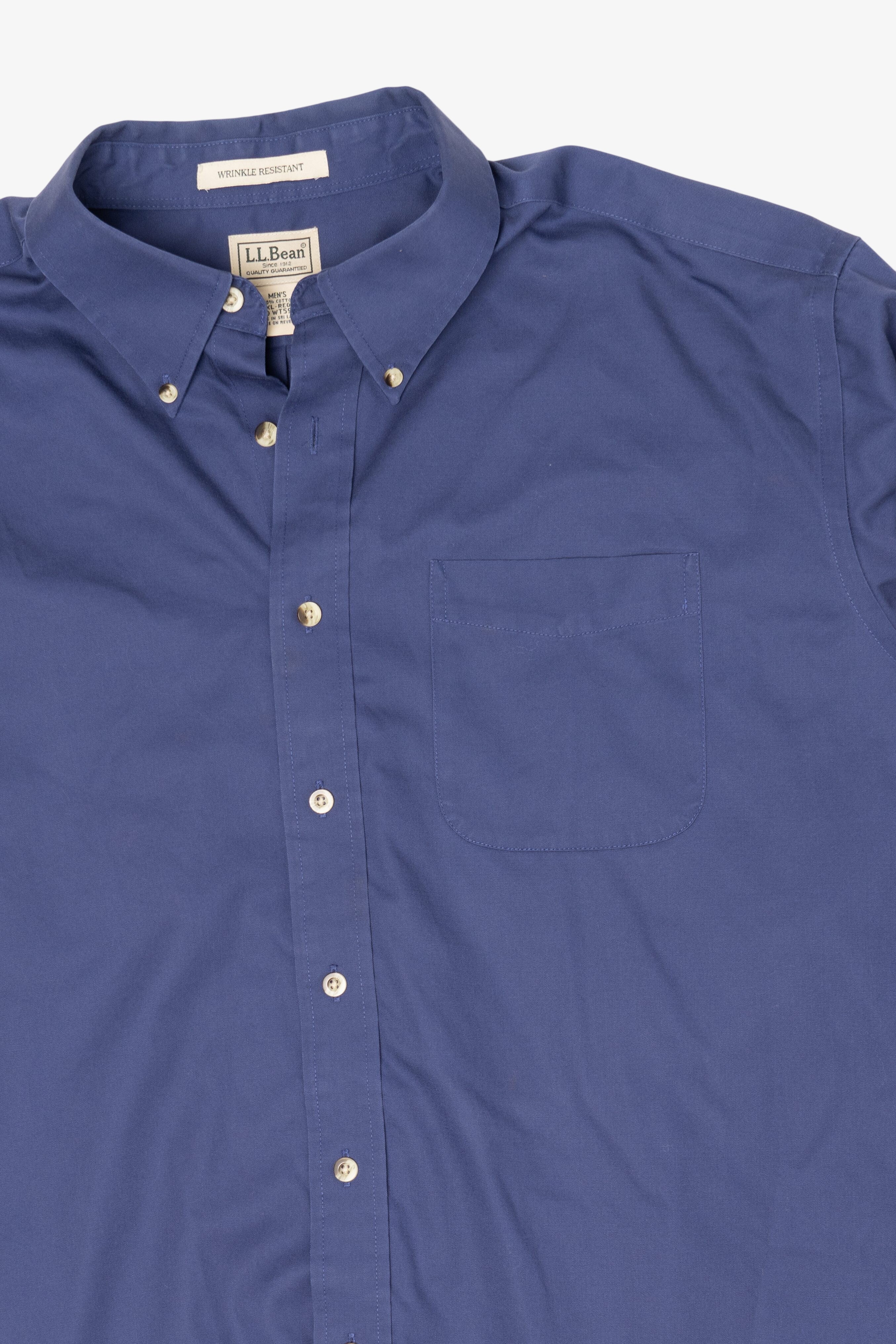 Vintage Blue L.L. Bean Wrinkle Resistant Button Up Shirt (1990s)