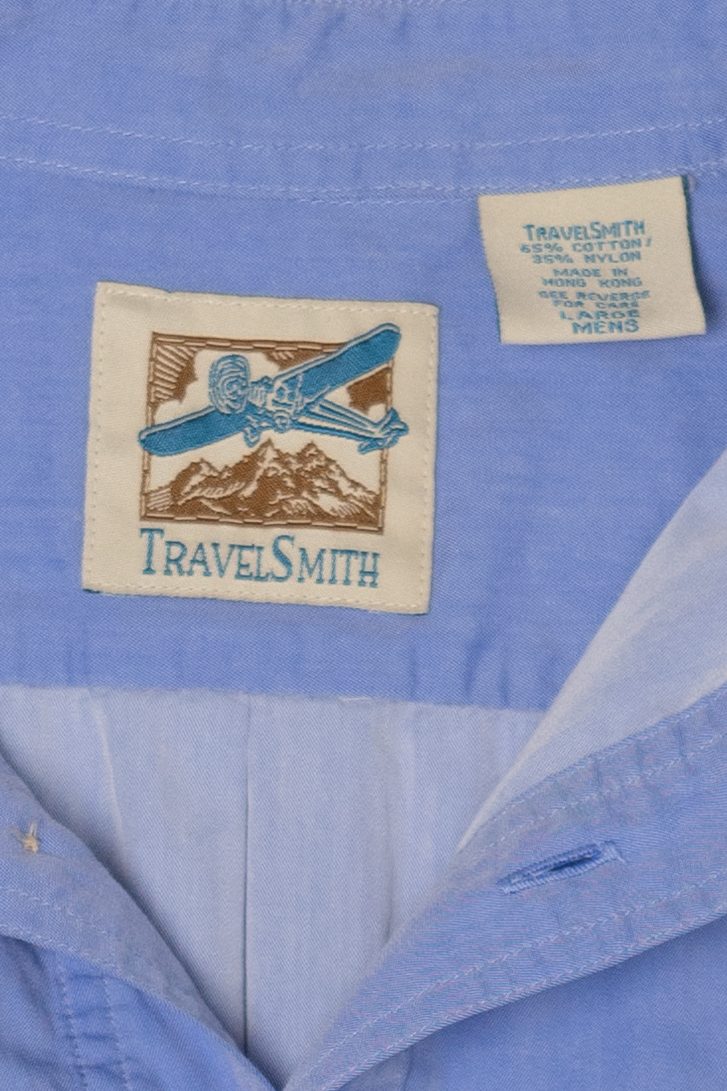 Vintage Blue Travel Smith Button Up Shirt (1990s)