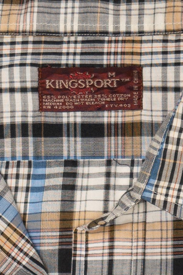 Vintage Kingsport Plaid Button Up Shirt (1980s)