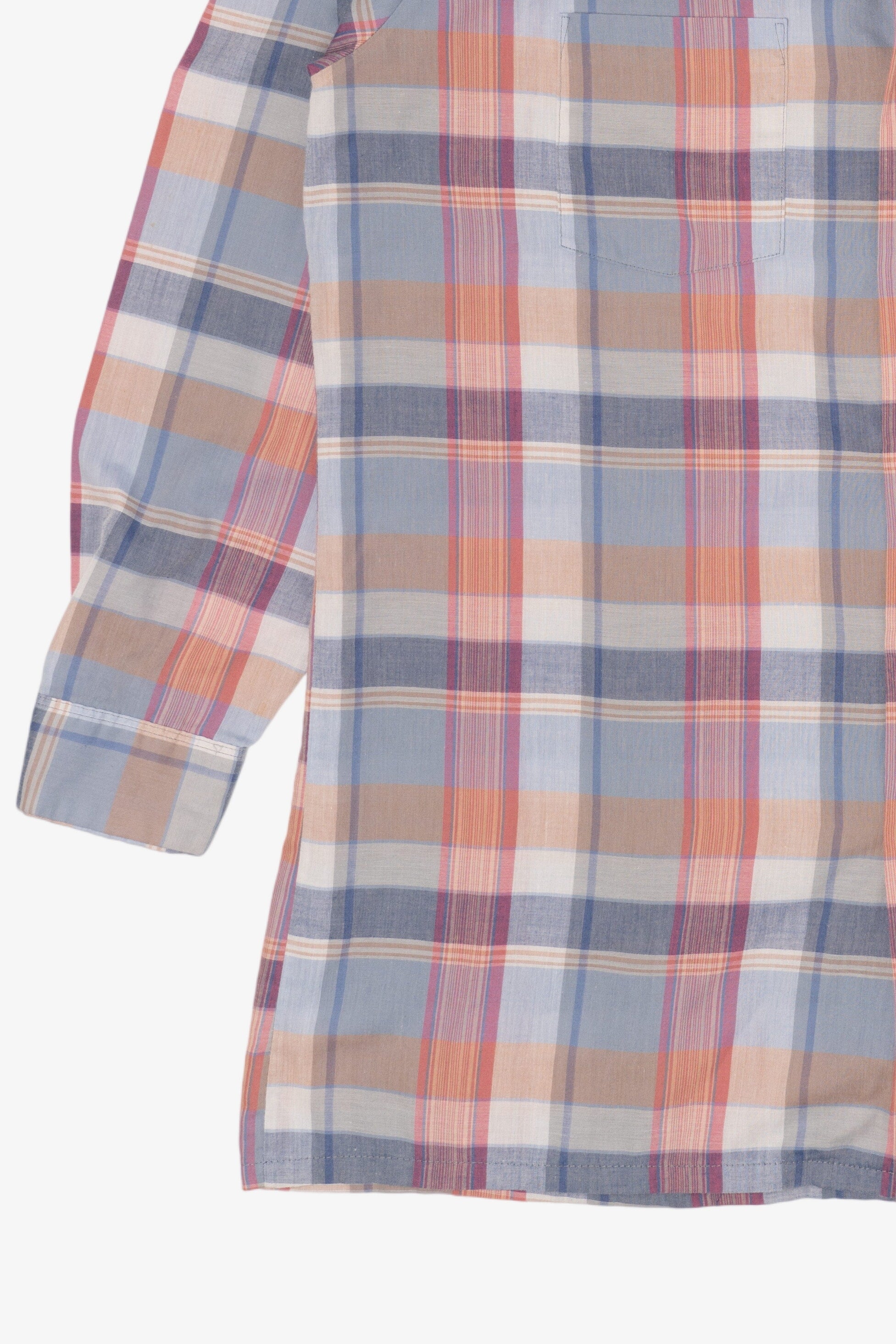 Vintage Sovereign Light Blue Plaid Permanent Press Button Up Shirt (1970s)