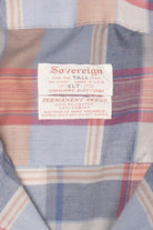 Vintage Sovereign Light Blue Plaid Permanent Press Button Up Shirt (1970s)
