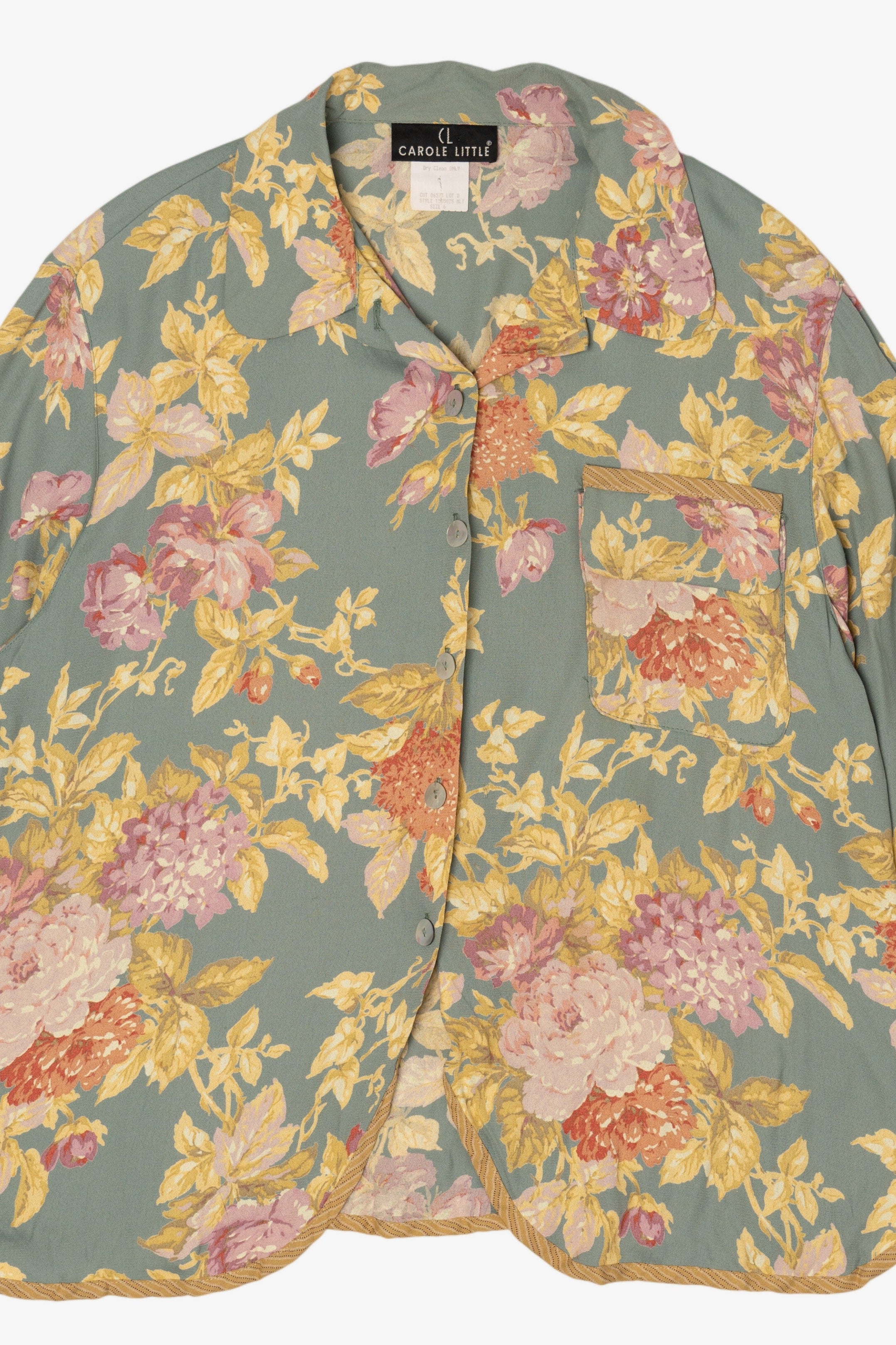 Vintage Carole Little Floral Button Up Blouse (1990s)