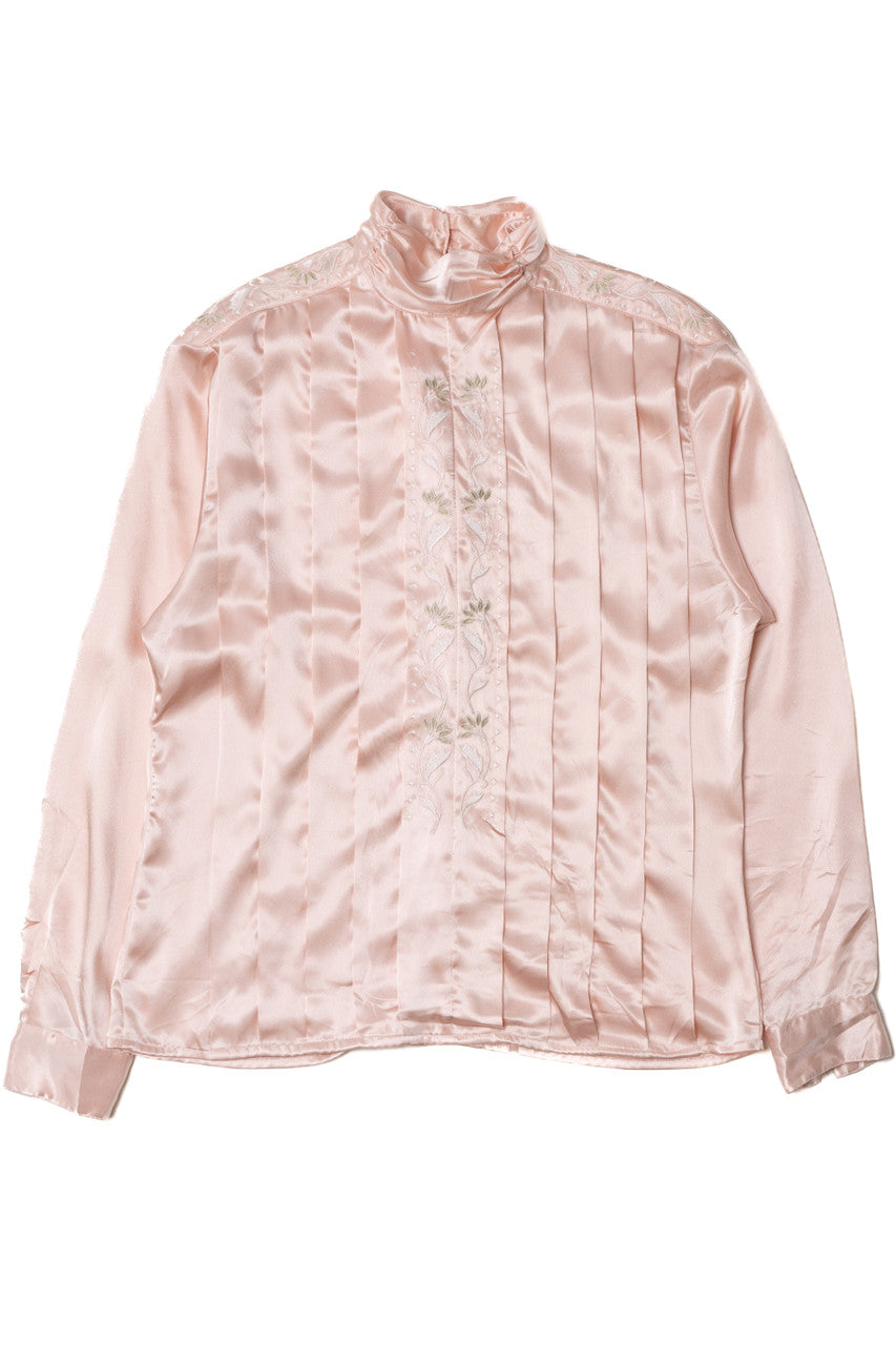 Vintage Embroidered Pleated Front Erena Button Up Shirt