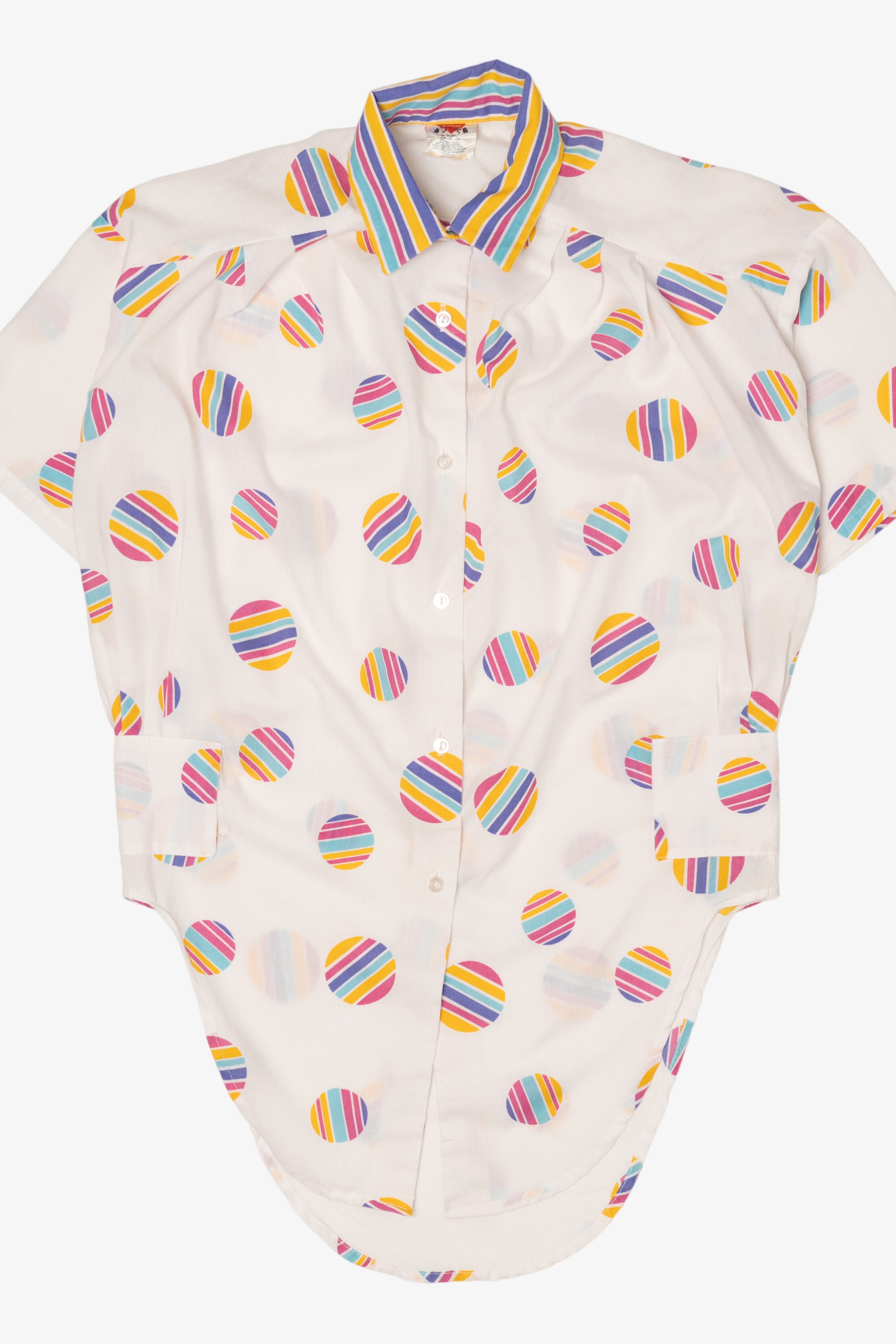 Vintage Tattoo Striped Colorful Button Up Shirt (1990s)