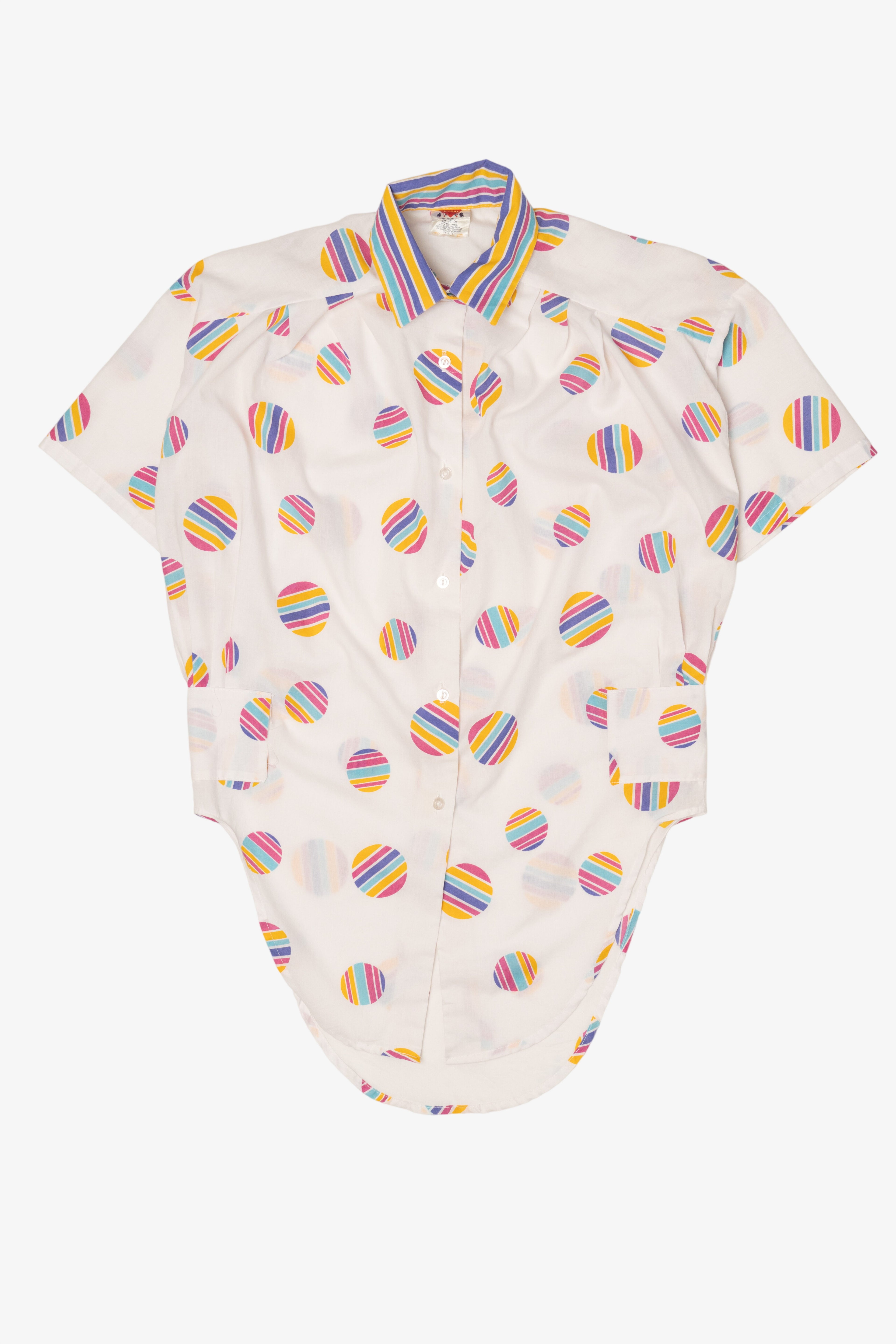 Vintage Tattoo Striped Colorful Button Up Shirt (1990s)