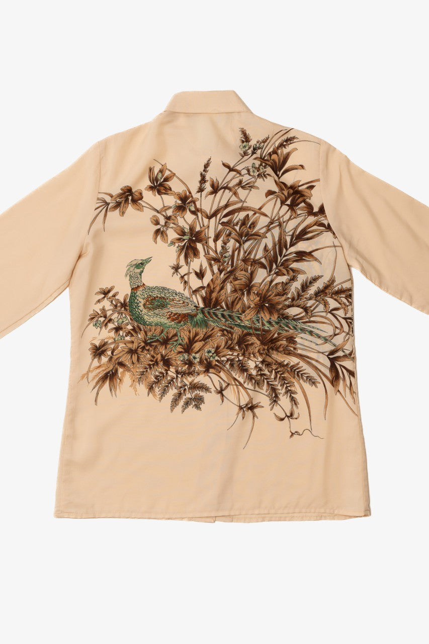 Vintage Peacock Wraparound Print Alex Coleman Button Up Shirt