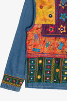 Vintage Life Style Embroidered Patchwork Front Denim Button Up (1990s)