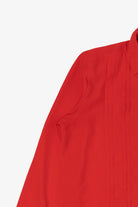 Vintage Red Yves St. Claire Pleated Ruffle Button Up Blouse (1980s)